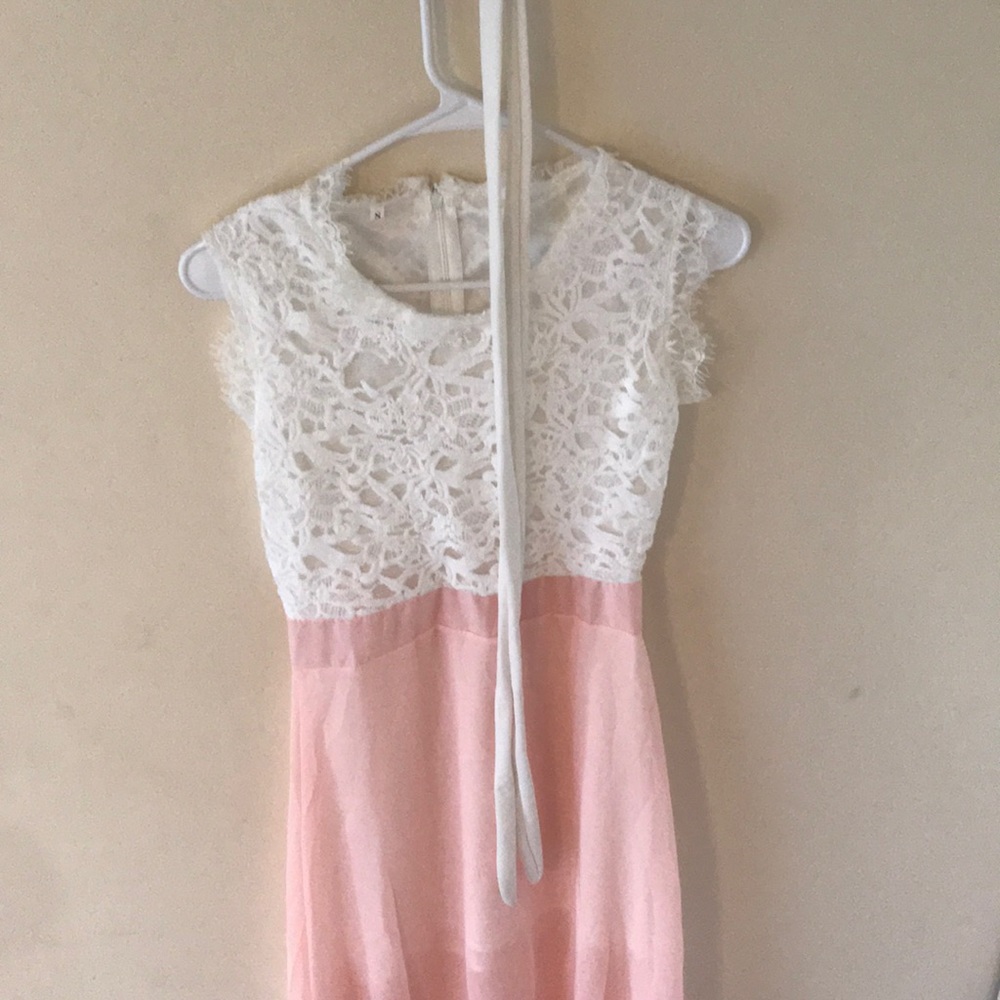 Dress - white and pink